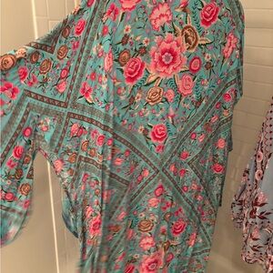 Spell Turquoise and Pink Floral Robe